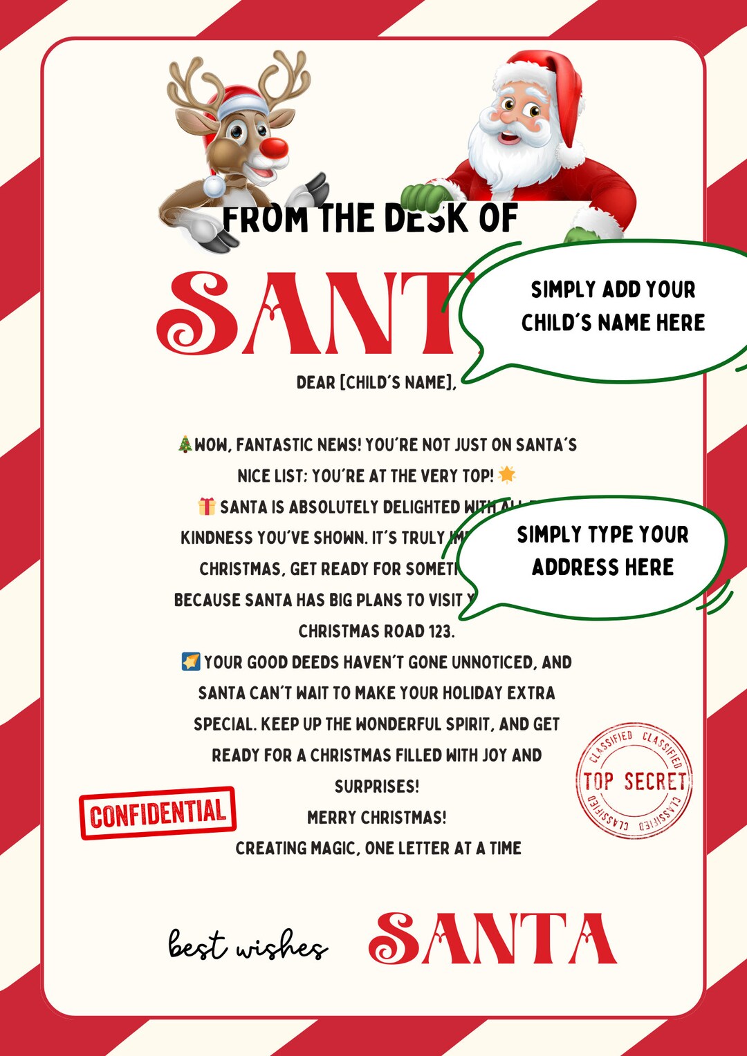 Letter From Santa Santa Letter Printable Santa Letter Template Santa