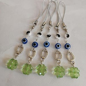 Evil Eye Hamsa Keychain, Glass Nazar Protection Amulet, Minimalist Portable Charm