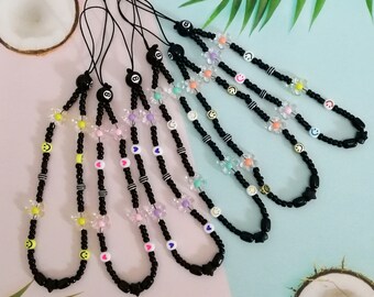 Custom Beaded Y2K Phone Charm: Personalized Keychain Accessory