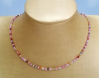 Rainbow Beaded Choker: Y2K Summer Festival Necklace