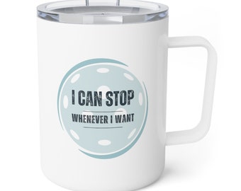 Insulated Coffee Mug, 10oz | Sturdy Travel Pickleball Mug | Great Gift for Mom or Dad | Perfect for Coffee Lover | Stainless Steel Mug