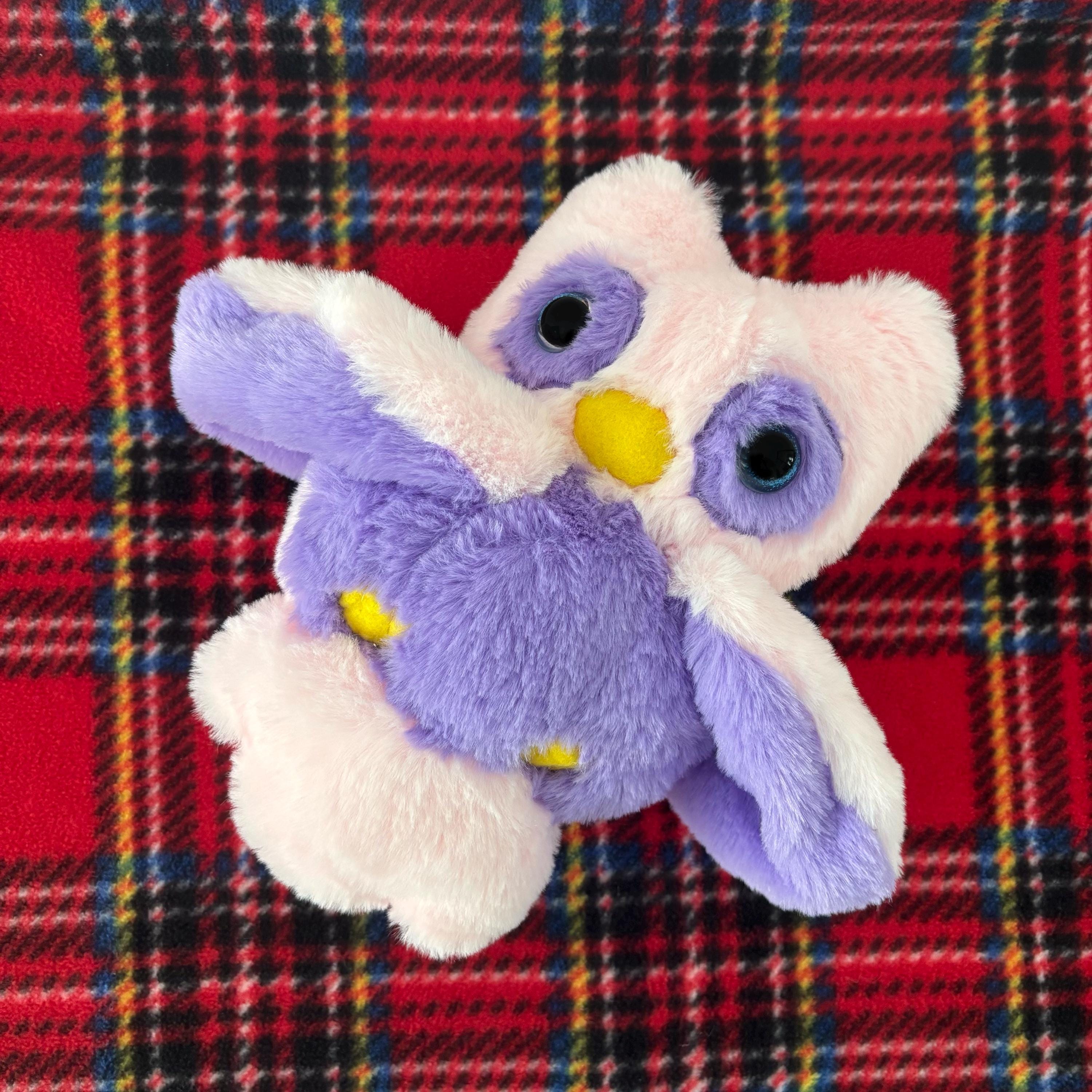 Pink large owl, handmade plushie