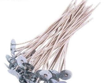 Eco wicks pre waxed & tabbed 15cm long for candle making pack of 10 25 50 100 **Vegan Friendly**