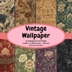 Vintage Tapete Digitales Muster Nahtloses Papier Antike viktorianische Tapete Damast Digitales Papier Vintage Barock Hintergrund Kommerzielle Nutzung