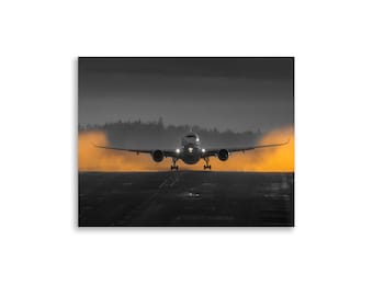 Airbus A350 A350-1000 A350-900 Landing Poster Sunset FBW Fly by wire aircraft Pilot plane spotter gift wall art jet plane aeroplane a330