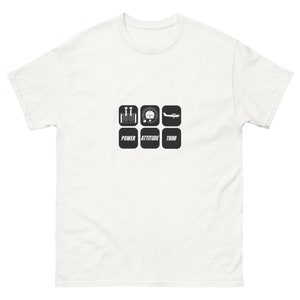 Power Attitude Trim unissex clássico licença de piloto privado Cpl solo instrutor de vôo habilidades teste treinamento piloto estagiário 747 camiseta clássica masculina
