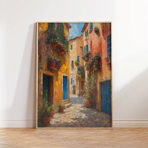 Sicilia Italy Print | Italy Wall Art | Italy Oil Painting | Italy Printable Wall Art | Italy Theme Wall Decor | Italy Gift for Travel Lovers