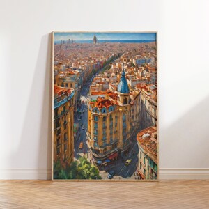 Barcelona Spanien Kunst | Barcelona Malerei | Spanien Wandkunst | Barcelona Straßen Poster | Spanien Poster | Barcelona druckbare Kunst | Reise Geschenk