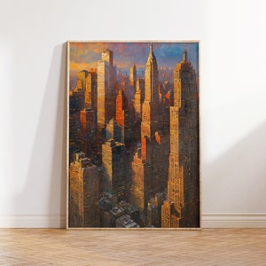 New York Print | New York Wall Art | New York Skyline | New York Printable Wall Art | NYC Art | USA Print | New York Painting | Travel Gift