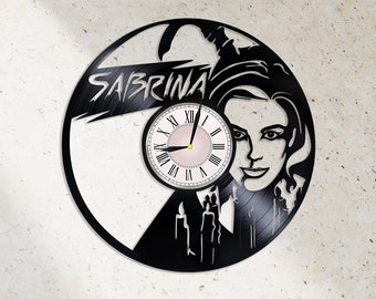 Sabrina Vinyl Record Wall Clock | Handmade Horror TV Decor