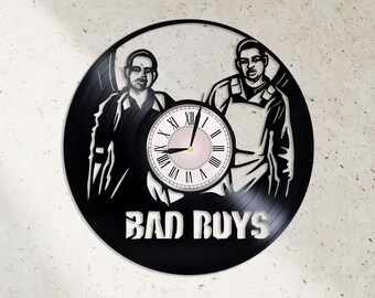 Bad Boys Movie Vinyl Record Wall Clock | Upcycled Home Decor