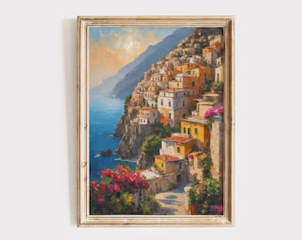 Positano Italy Art Print | Colorful Amalfi Coast (Digital Download)