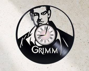 Reloj de pared de vinilo de la serie de televisión Grimm / Decoración de fantasía oscura