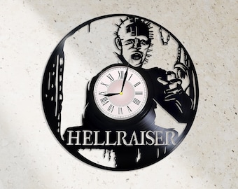 Reloj de vinilo Hellraiser / Arte de película de terror hecho a mano