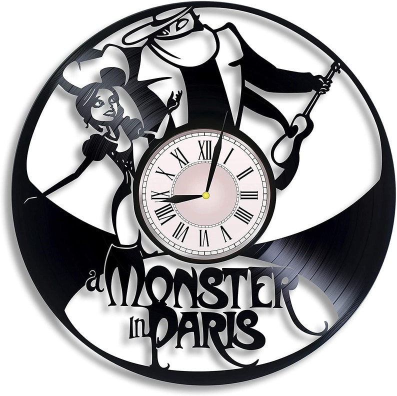 A Monster in Paris Vinyl Record Clock | Upcycled Movie Art - Etsy