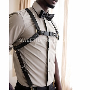Suspender Waist harness men, Harness belts on clothes, Leather chest harness men, Men's body belts, Club party wear, Gift for Boyfriend 2024