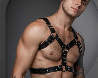 Leather men harness, Chest harness men, Mens shoulder harness, Men's body belt, Plus Size Men Harness, Gift for him, Gift for Boyfriend 2024