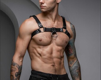 Leather Men Harness, Chest Harness Man, Shouler Harness Belt, Men's Accessories, Plus Size Men Harness, Bulldog Harness, Gift for Boyfriend