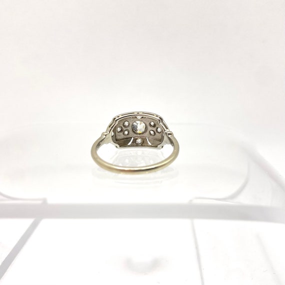 Authentic antique art deco diamond ring in 18K & … - image 8