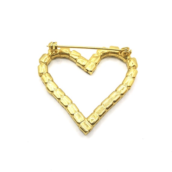 Romantic open heart brooch with high sparkle outl… - image 2