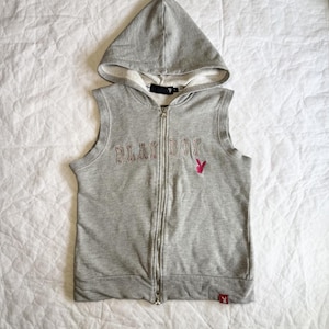 Vintage Playboy Bunny Hoodie med dragkedja Playboy Streetwear-tröja Playboy Bunny tryckt rosa logotyp grå tröja
