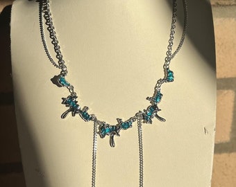 Starburst Pendent Necklace,Y2k Star Necklace Unisex,Sliver Chain Necklace Layered,Emo jewelry Minimalist Grunge Punk Streetwear Kpop Choker