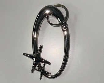 Silver Carabiner Keychain Cyberpunk Y2k Metal Jewelry Small