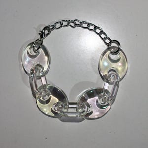 Y2K chunky iridescent bracelet, street style bracelet, punk necklace, y2k bracelet for men and women, goth cool fashion rock tattoo Emo Y2k