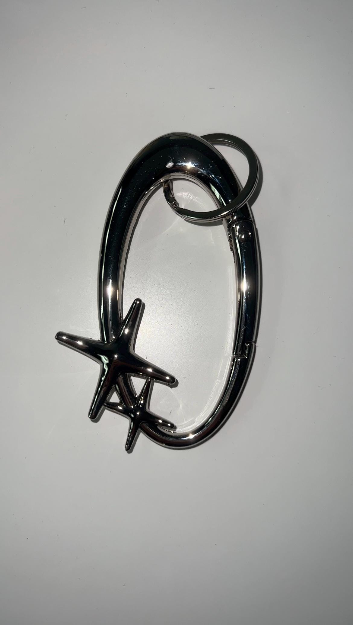 Silver Carabiner Keychain Cyberpunk Y2k Metal Jewelry Small