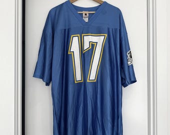 Vintage jaren 90 NFL Rivers-shirt 87 Wilson maat XL American Football blauw
