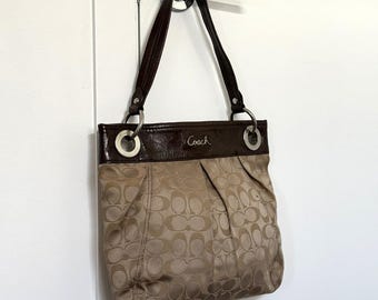 Coach Ashley Brown Leather Hobo Shoulder Bag Monogram - Etsy