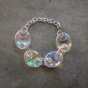 Iridescent Bracelet, Lucite Bangle, Acrylic Neon Bangle, Clear Acrylic Bangle, Acrylic Bracelet, Lucite Bracelet, Rainbow Bracelet