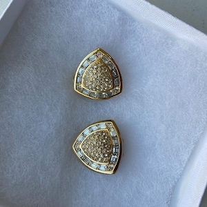 Christian Dior Swarovski Crystal Clip On Earrings, Gold Plated, 1970s Vintage Jewelry