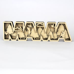 MAMA 3D figure / sign / to stand up / Perfect as a gift for: Mother's Day, birthday, Christmas / available in 2 sizes Natur