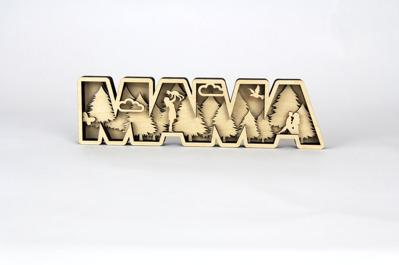 MAMA 3D figure / sign / to stand up / Perfect as a gift for: Mother's Day, birthday, Christmas / available in 2 sizes Natur