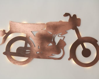 Cyclomoteur en bois de hêtre /Est/ décoration murale sans LED