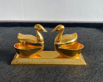 Gold Plated Kumkum Haldi Holder | Indian Puja Chopra Dibbi, Wedding Favor