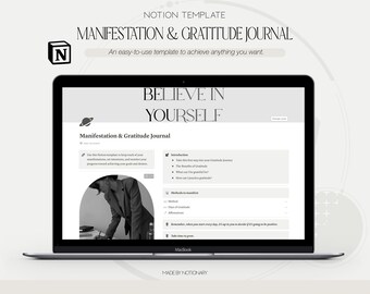 Manifestation & Gratitude Journal | Notion Template for Life and Business | Digital Manifestation Workbook | Affirmation | Law of attraction