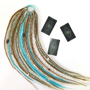 Sea foam wheat ponytail braids hair extension on band with seashells, Dreadlock ponytail hair wig, Synthetic Hair Fall, Dread falls