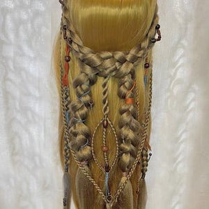 Viking Boho Braid Hair Extension, Clip in, Hippie Bride Hairpiece Accessory, Warrior Clip In Braids Accessory