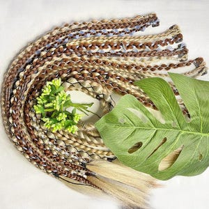 Clip in dreadlocks and braids boho viking goddess hair extensions, festival divine elf braids on hair clips, hair accessory, Custom
