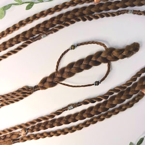Clip in brown bronze boho braids hair extensions, festival princess or elf braids on hair clips, cosplay hair accessory, Custom