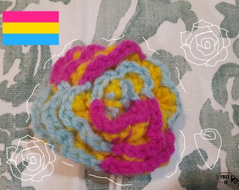 Sow-on Cute Flower Deco applique - Pride - Pansexuality - dresses - bags- crafts - projects -  girls - mothers - 3D special occasion