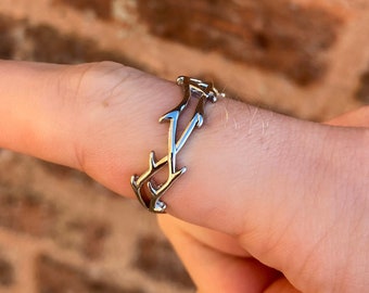 Silver Thorn Ring - Barb Wire Ring - Spiked Adjustable Opening Ring - Stainless Steel - Goth Streetwear - Hip Hop Punk - Y2K - Fashion Ring