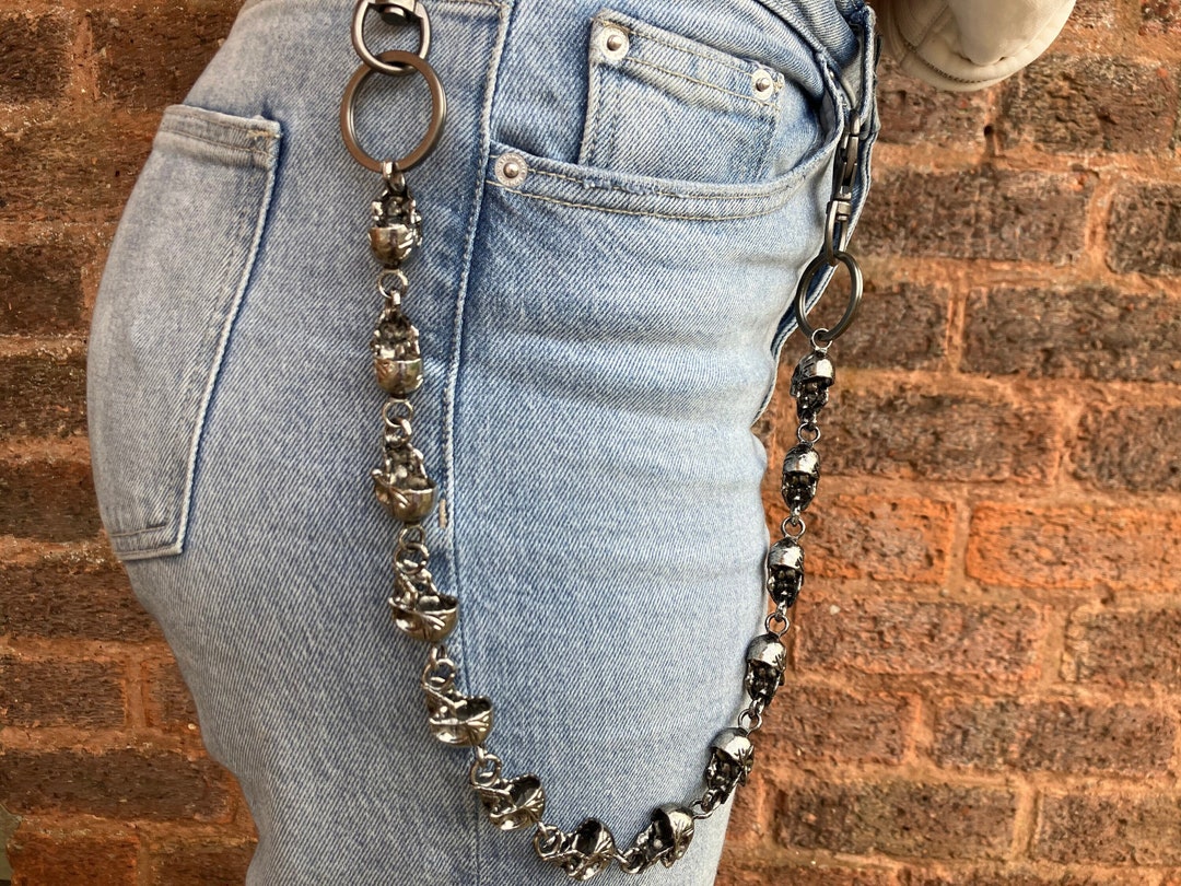 Skeleton Chain Belt Chain Skull Head Chain Necklace and Waist Chain ...