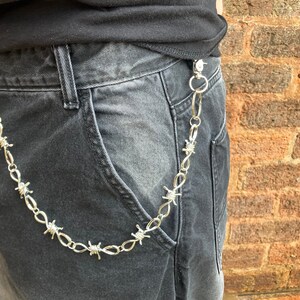 Barb Wire Waist Chain - Belt Chain - Thorn Chain - Necklace And Waist Chain - Thigh Chain - Silver - Streetwear - Goth - Hip Hop Punk - Alt
