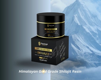 Purified Organic Shilajit Resin, Gold Grade Altitude, 50g Superfood, 3rd Part Lab Verified, 60 Days, 85+ Minerals, Fulvic Acid Rich