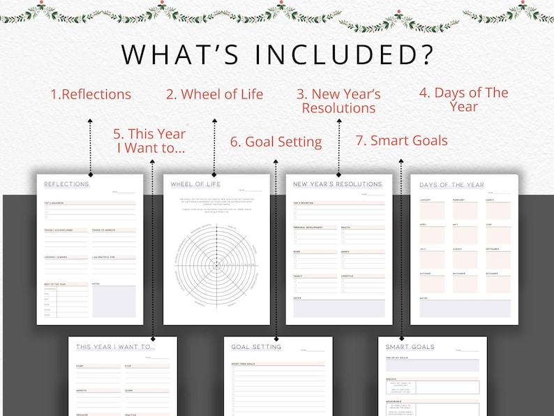New Year Resolution Printable Bundle, New Year's Resolution Template ...