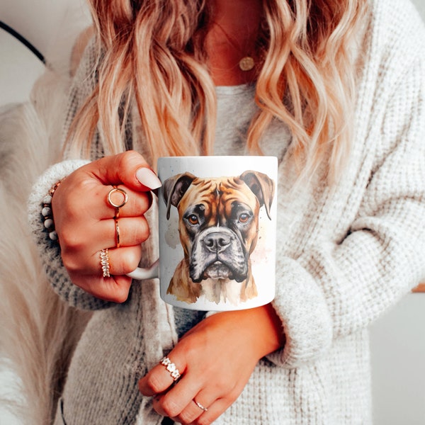 Boxer Mug, Boxer Dog Mug, Boxer Coffee Mug, Dog Lover Coffee Mug, 11oz Mug, Dog Lover Gift, Boxer Dog Gift, Boxer art, Boxer Portrait