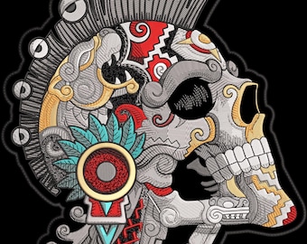 Digitalisiert, um aztekischen Stickaufnäher herzustellen
